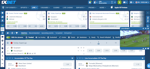1xBet Live Streaming