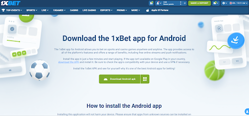 1xBet APK Download Canada