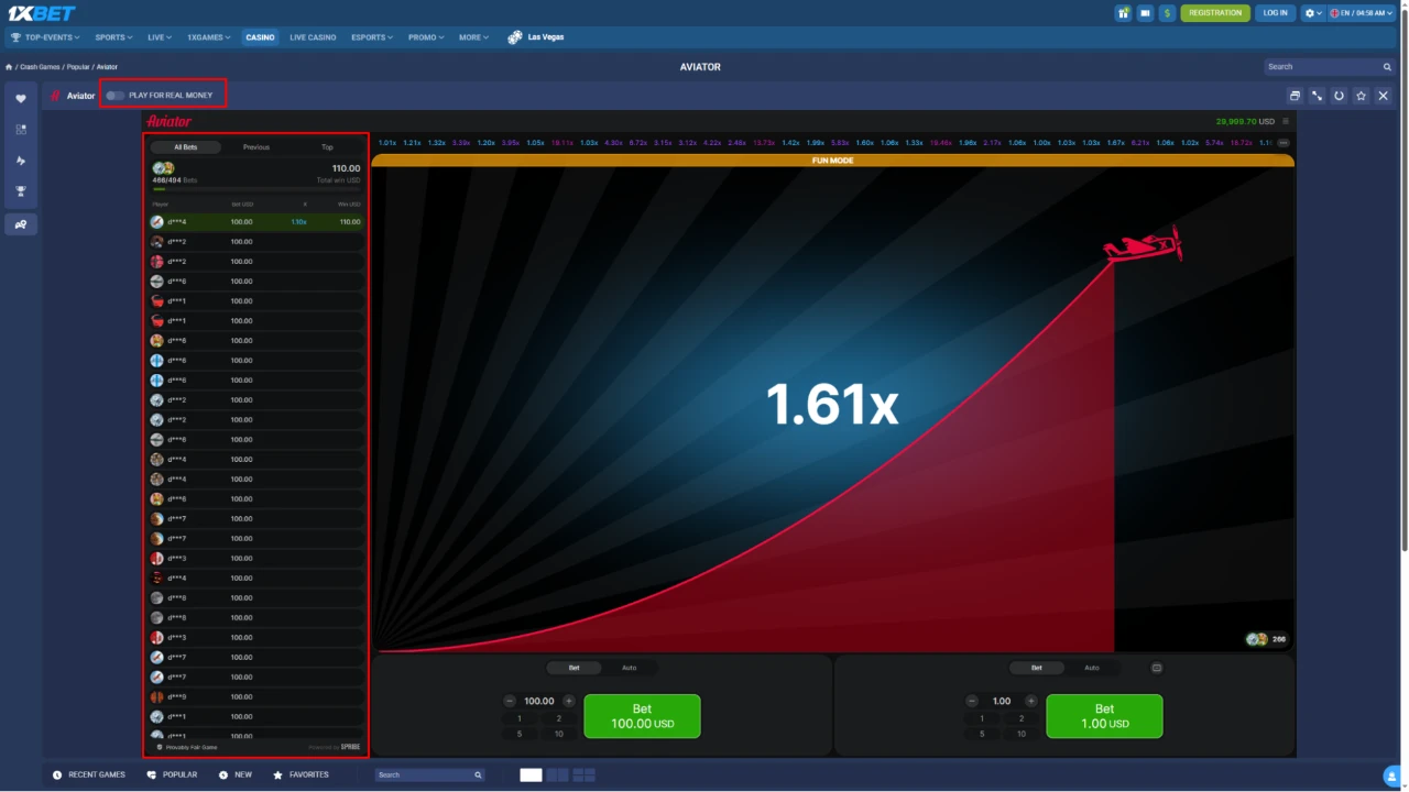 1xBet Aviator Demo