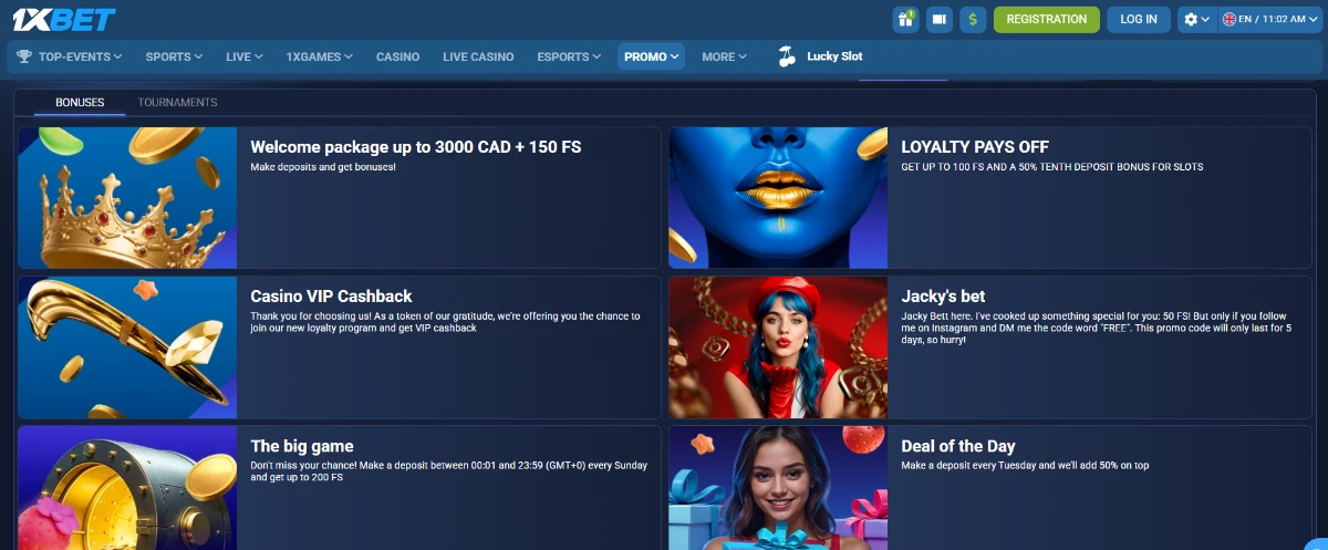 A 1xBet promo code