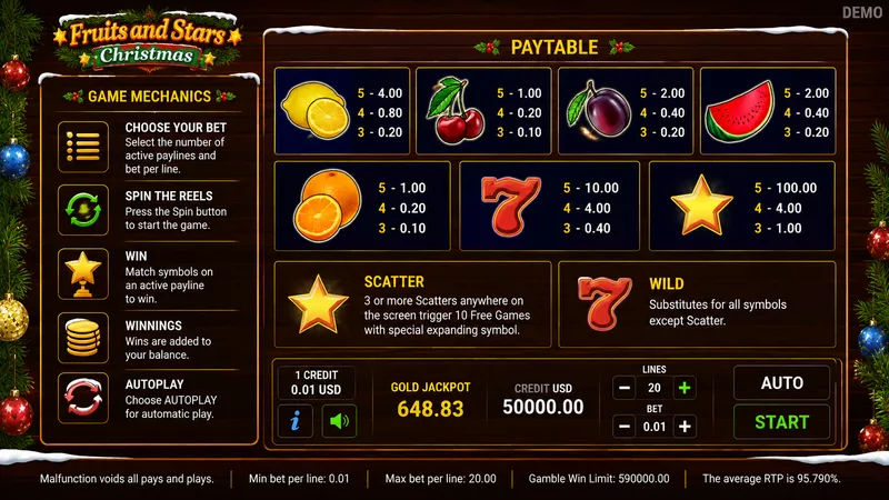 Fruits and Stars Christmas slot
