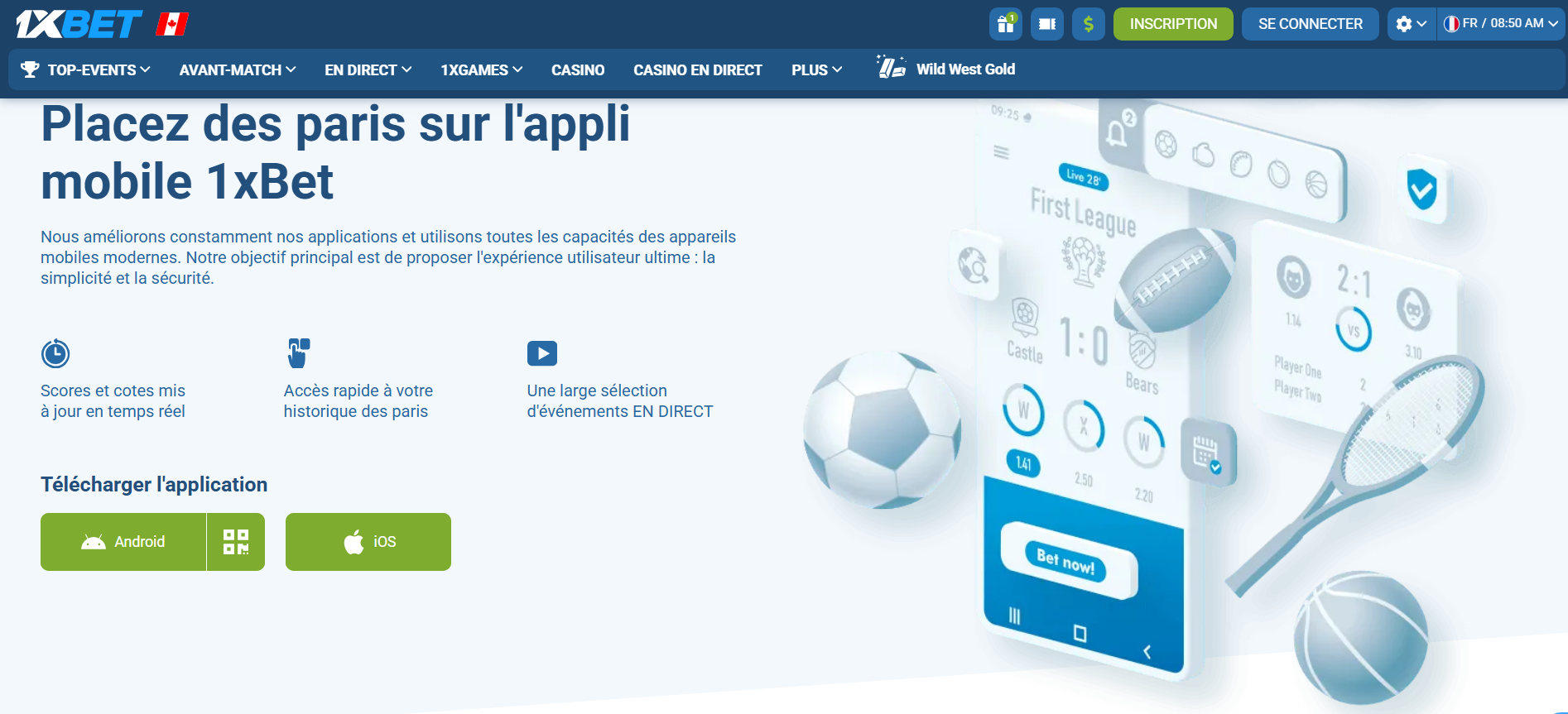 Application mobile 1xBet