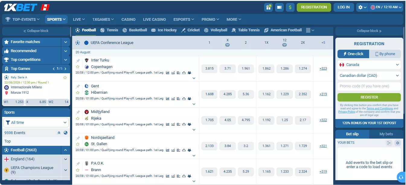 Conference League Betting Odds and Market